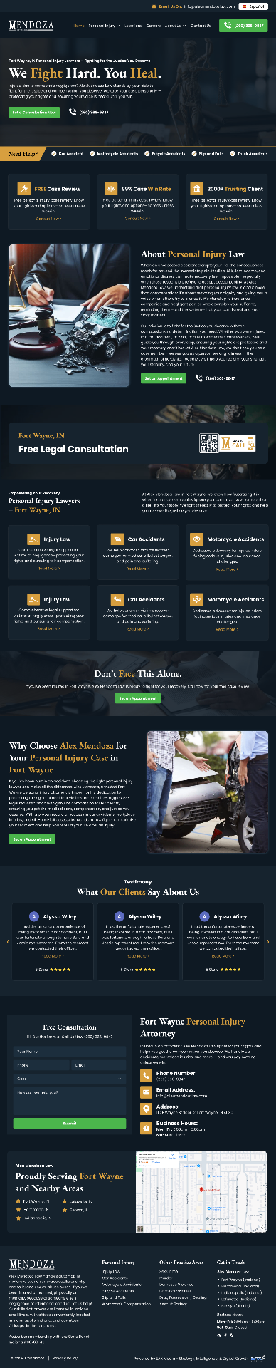 Alex Mendoza Law — Personal Injury Law Firm Website
