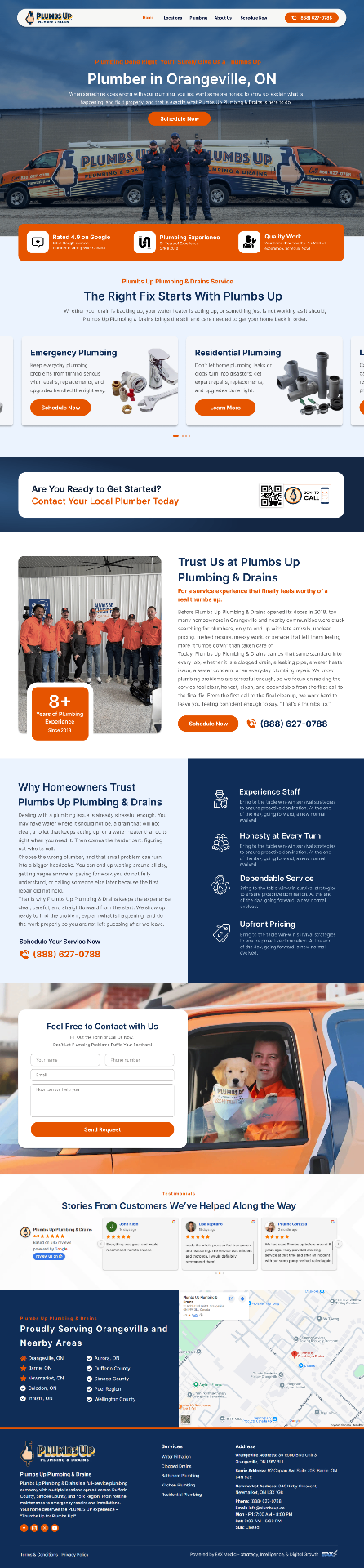 Plumbs Up Plumbing & Drains — Local Plumbing Service Website